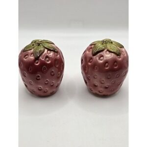 Vintage Ceramic Strawberry Salt & Pepper Shakers